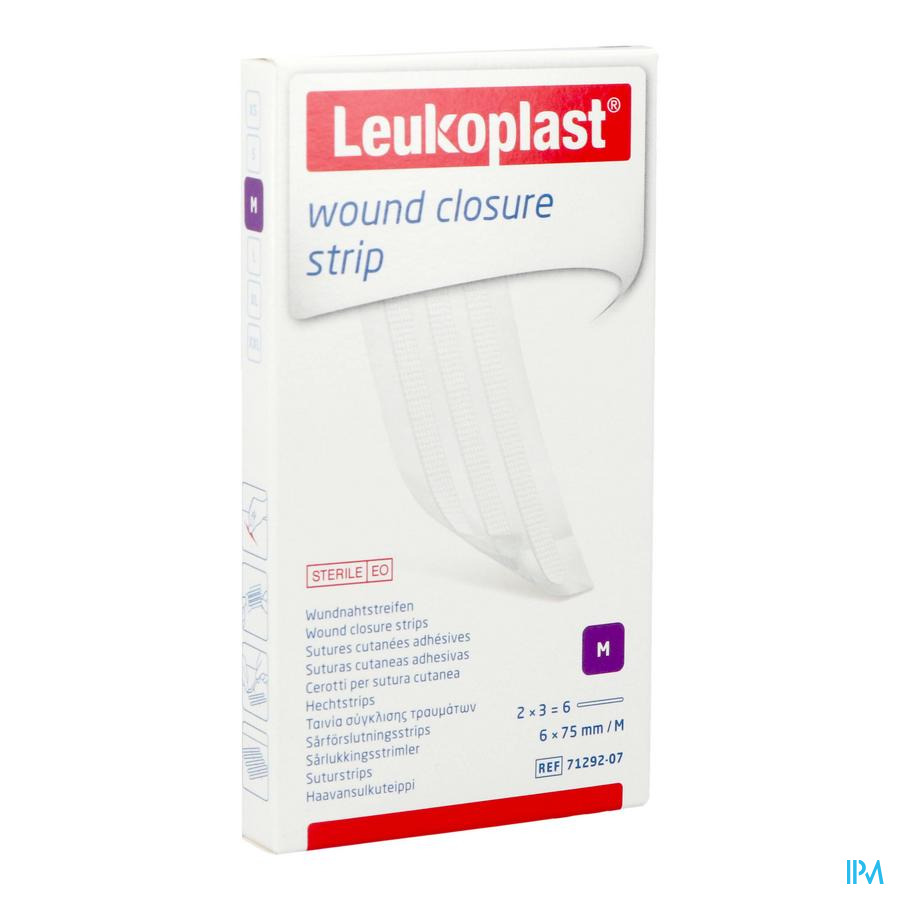 vignette Leukoplast Wound Closure Strip Bandelette Adhesive Pour Suture Sterile Medium 6mm X 75mm 6