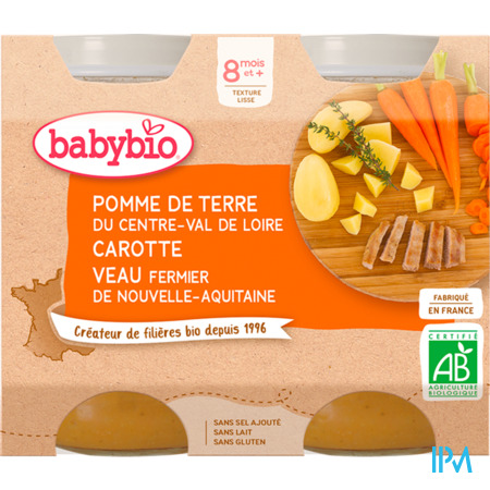 vignette BABYBIO PM PDT/CAROT/VEAU 2X200G
