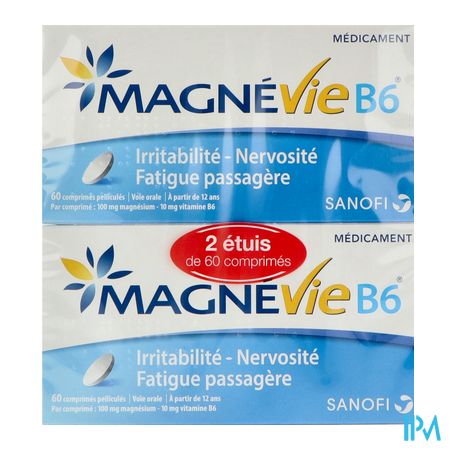 vignette MAGNEVIE B6 100MG/10MG CPR 120