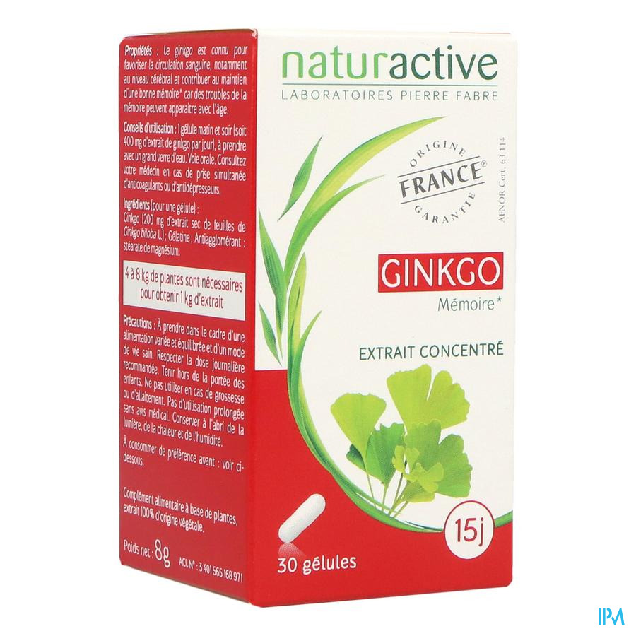 produit Naturactive Ginkgo Gelule 30