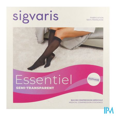 vignette Sigvaris3 Essentiel Semitransparent Collant Noir Long Medium