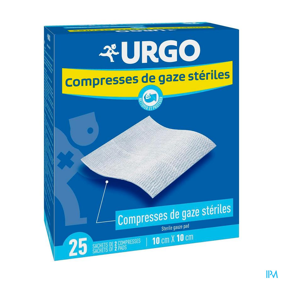 vignette Urgo Compresse De Gaze 10cm X 10cm Sachet 2 25