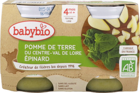 produit BABYBIO PL PDT/EPINARD 2X130G