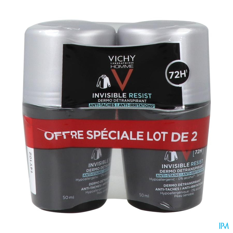 vignette VICHY DEO H INV RESIST 72H ROLL ON2X50ML