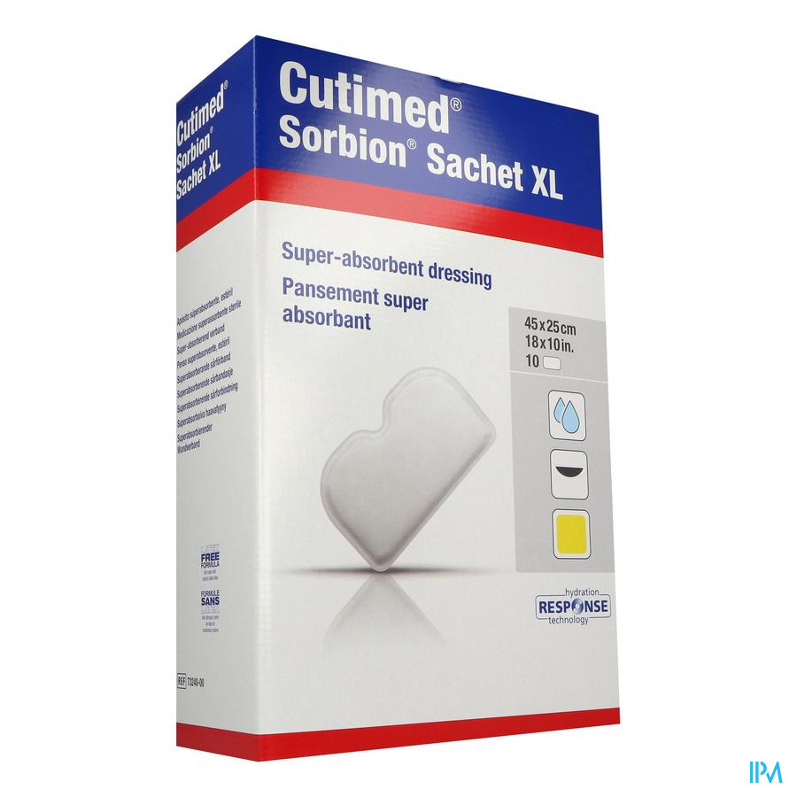 vignette Cutimed Sorbion Pansement Superabsorbant Hydro Actif 25cm X 45cm 10