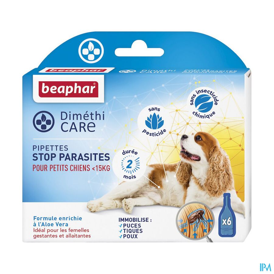 vignette DIMETHICARE CHIENS S (<15 KG) PLAQ/6