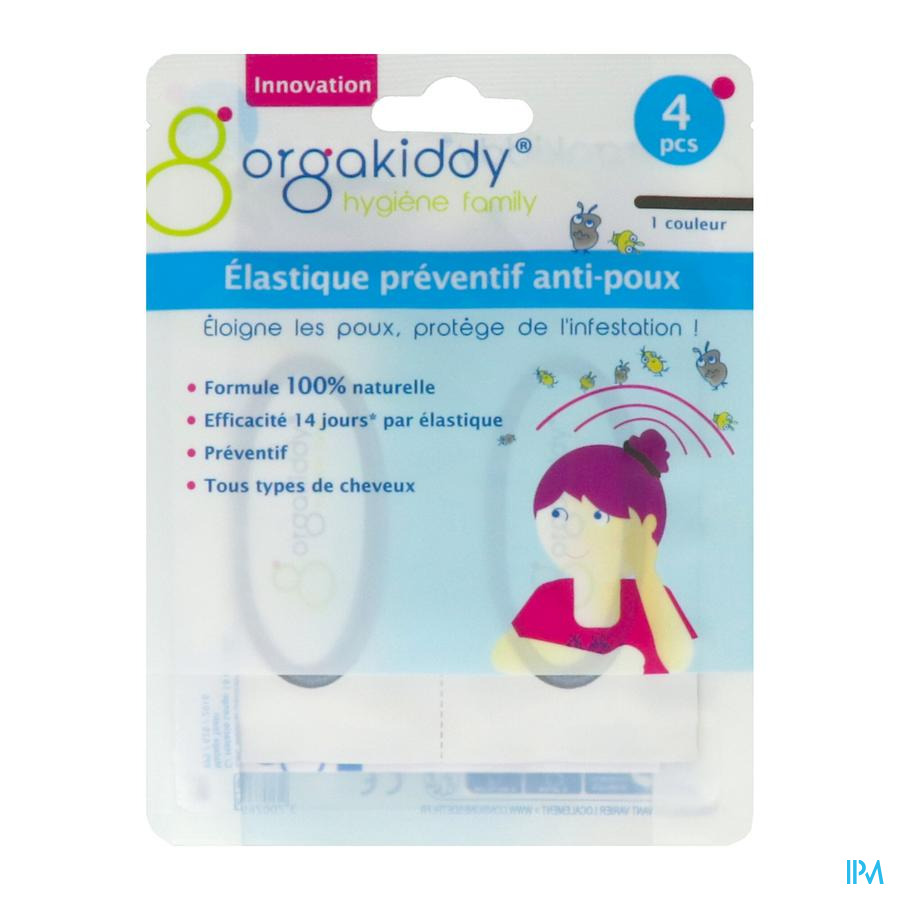 vignette Orgakiddy Hygiene Family Elastique Antipoux Noir X4