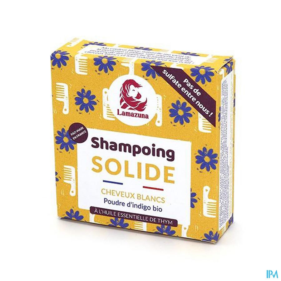 vignette Lamazuna Shampooing Solide Cheveux Blancs A La Poudre D'indigo 70g
