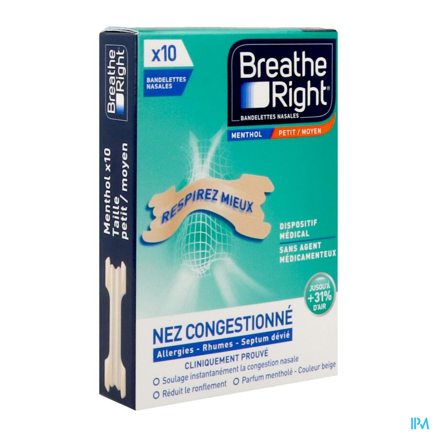 vignette Breathe Right Menthol Bandelette Nasale Adhesive Mentholee Pour Nez Congestionne Medium 10