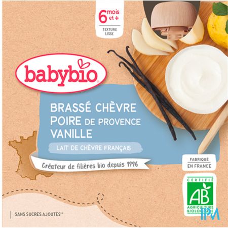 vignette BABYBIO GOURD BRASSE CHEVRE POIRE 4*85G