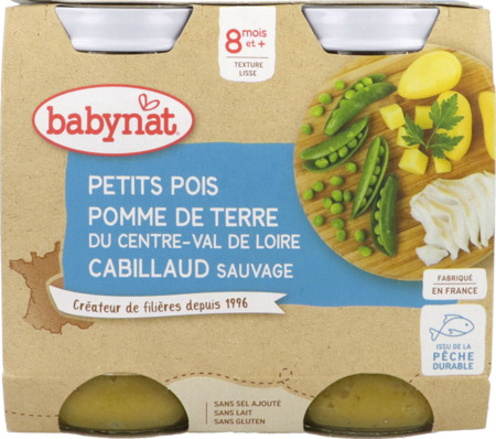 vignette BABYBIO PM PETITSPOIS CABILLAUD 2X200G