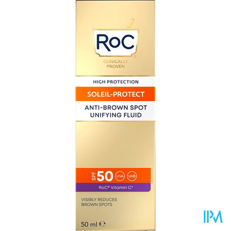 vignette Roc Soleil Protect Visage Fluide Antitaches Brunes Unificateur Spf50+ 50ml