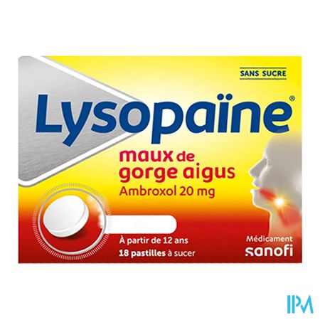 vignette LYSOPAINE MENTHE 20MG S/S PAST 18