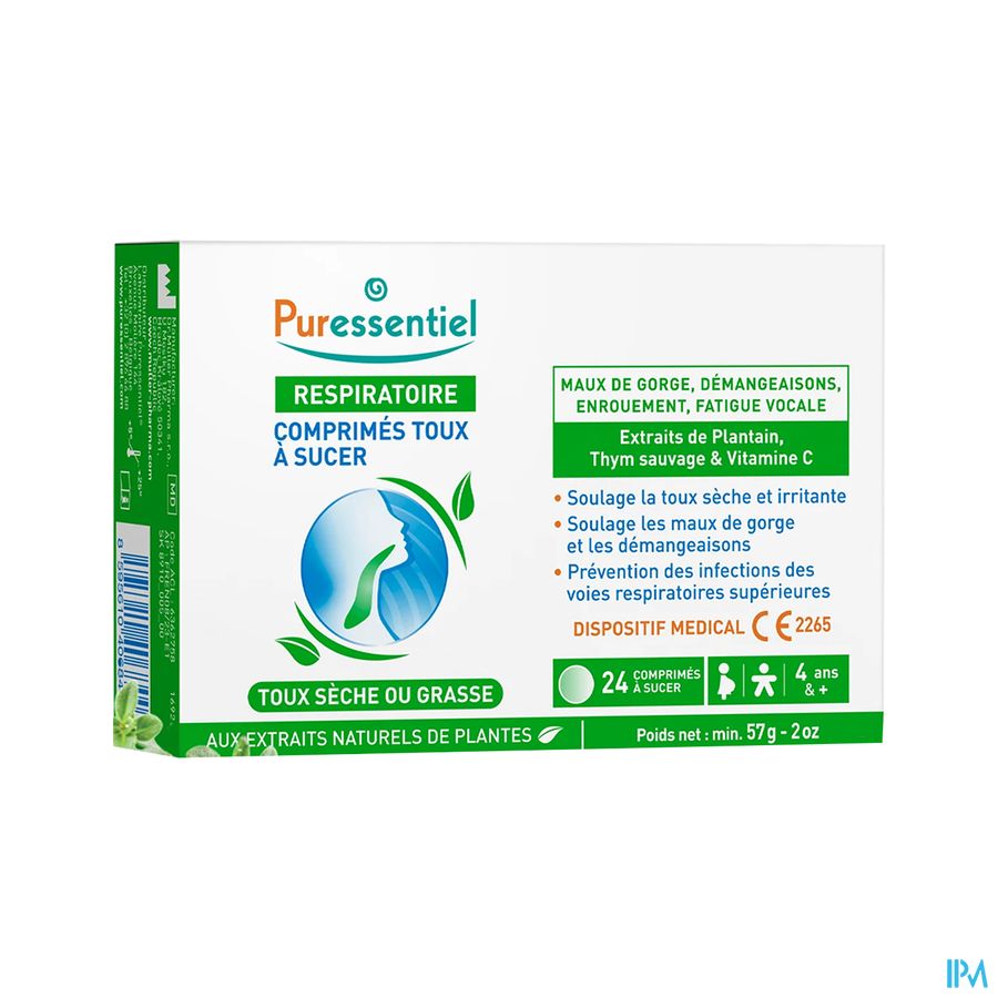 vignette PURESSENTIEL COMPRIMES TOUX A SUCER CPR24