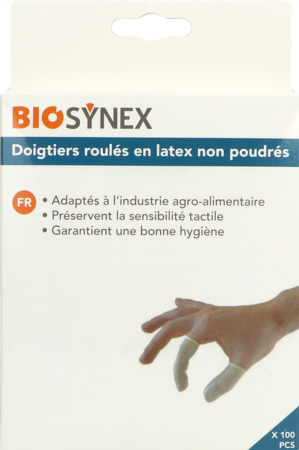produit Biosynex Doigtier Latex 100