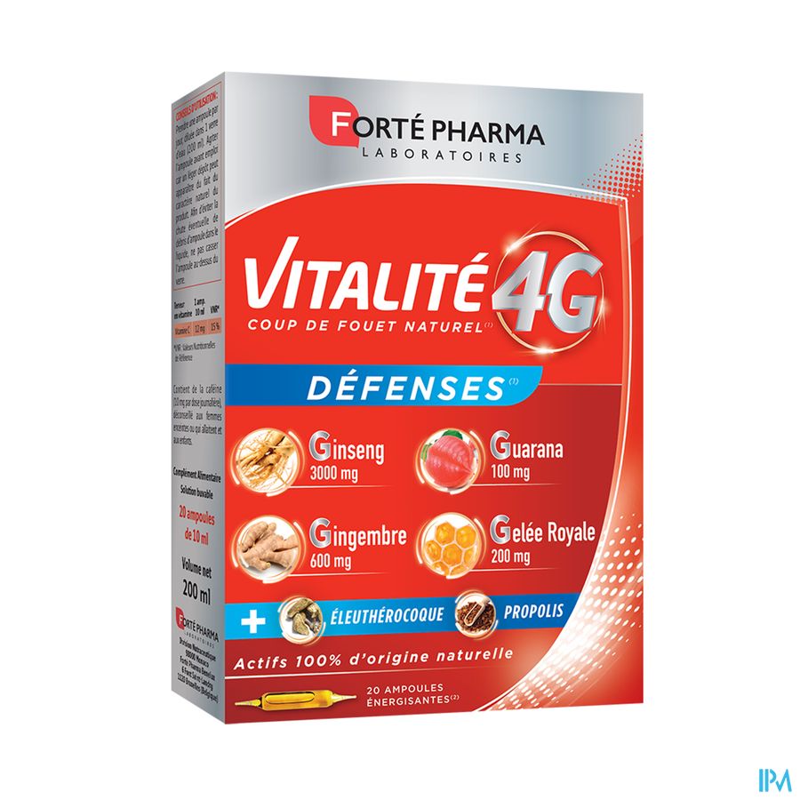 vignette Forte Pharma Vitalite 4g Defenses Ampoule Buvable 10ml 20