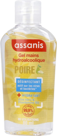 produit ASSANIS GEL HYDROALCOOLIQUE 80 ML POIRE