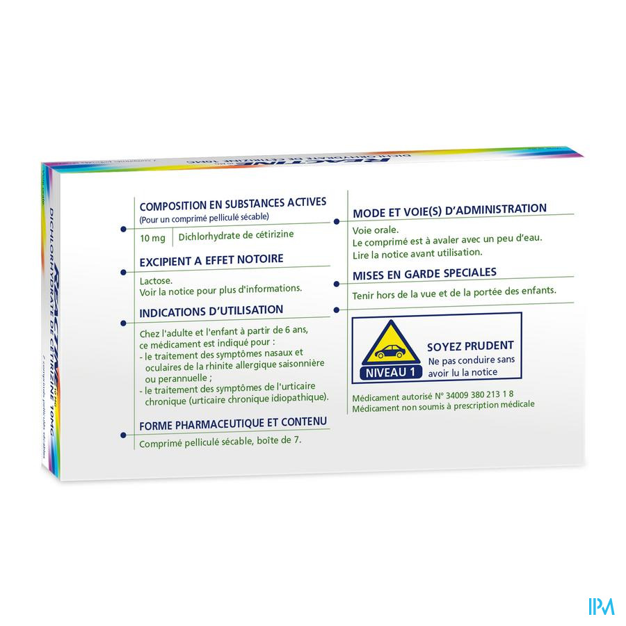 vignette REACTINE 10MG CPR SEC 7