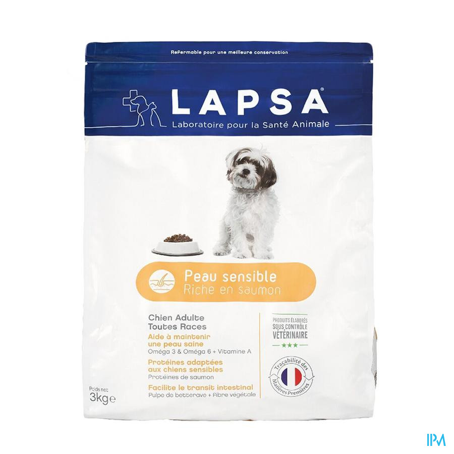 vignette LAPSA CHIEN ADUL PEAU SENSI TTE RACES 3KG