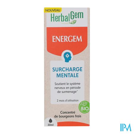 vignette Herbalgem Energem Surcharge Mentale Bio 30ml
