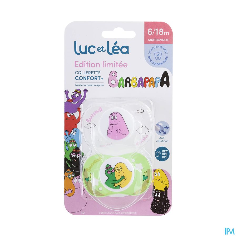 vignette Luc Et Lea Sucette Anatomique Barbapapa 6/18m X2