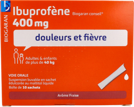 produit IBUPROFENE 400MG BIOG CONS SACH 10