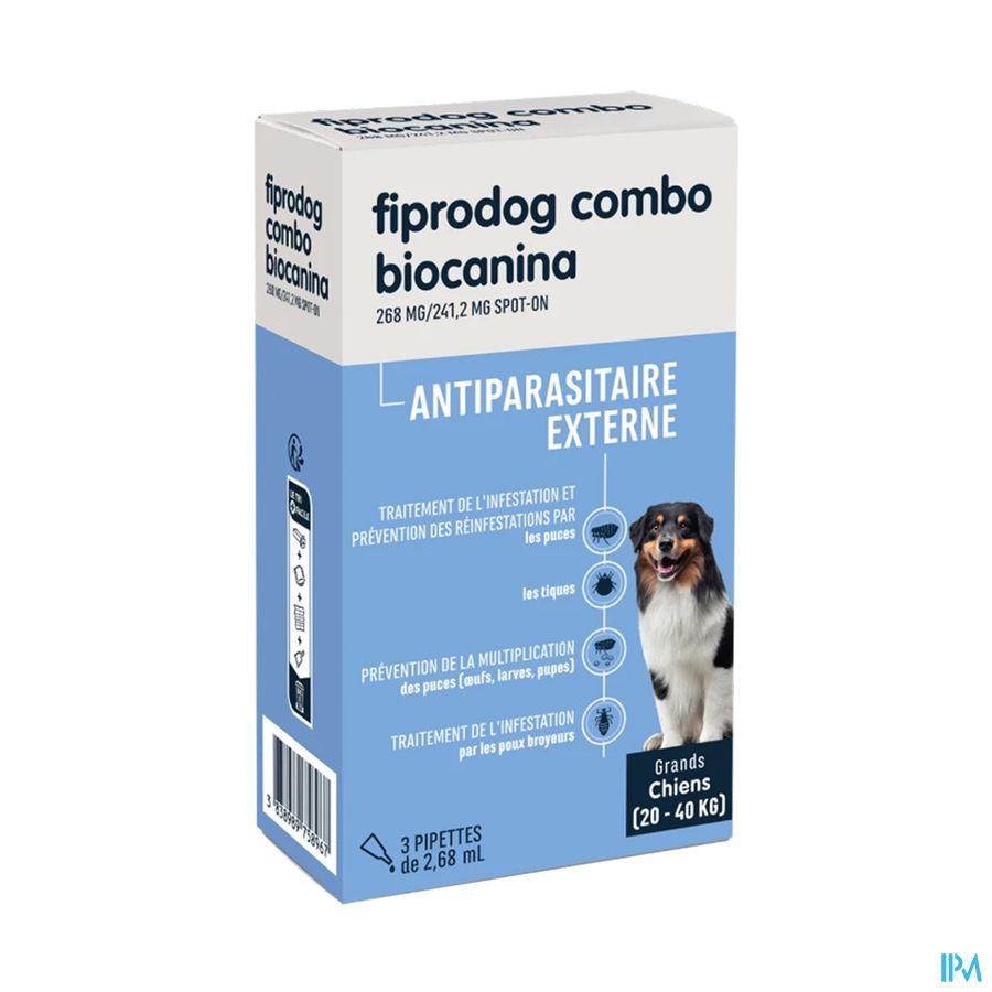 vignette BIOCANINA FIPRODOG COMBO GRAND CHIEN 3PIP