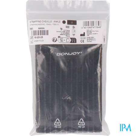 produit Donjoy Strapping Bande Cheville Noir Tu