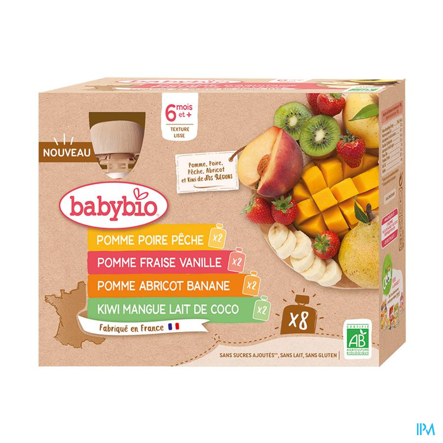 vignette BABYBIO MULTIPARFUMS FRUITS 6M 8X90G