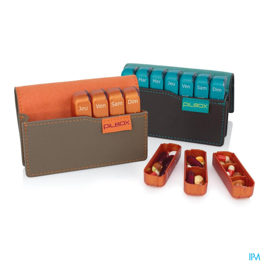 produit Pilbox Mini Distributeur Hebdomadaire Compact Chocolat