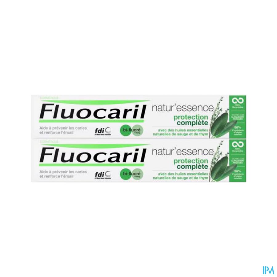 vignette FLUOCARIL NATUR'ES 145MG PROT COMP 2X75ML