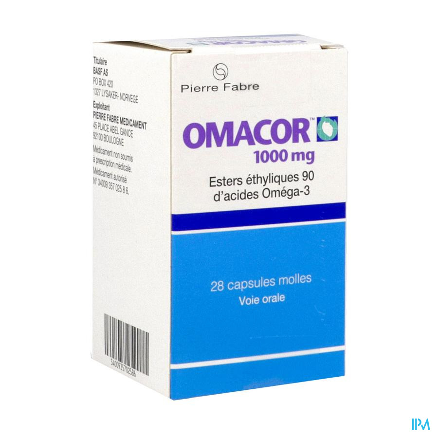 vignette OMACOR 1 000MG CAPS FL 28