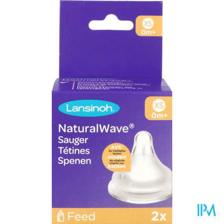 vignette Lansinoh Tetine Natural Wave +0 Mois X2