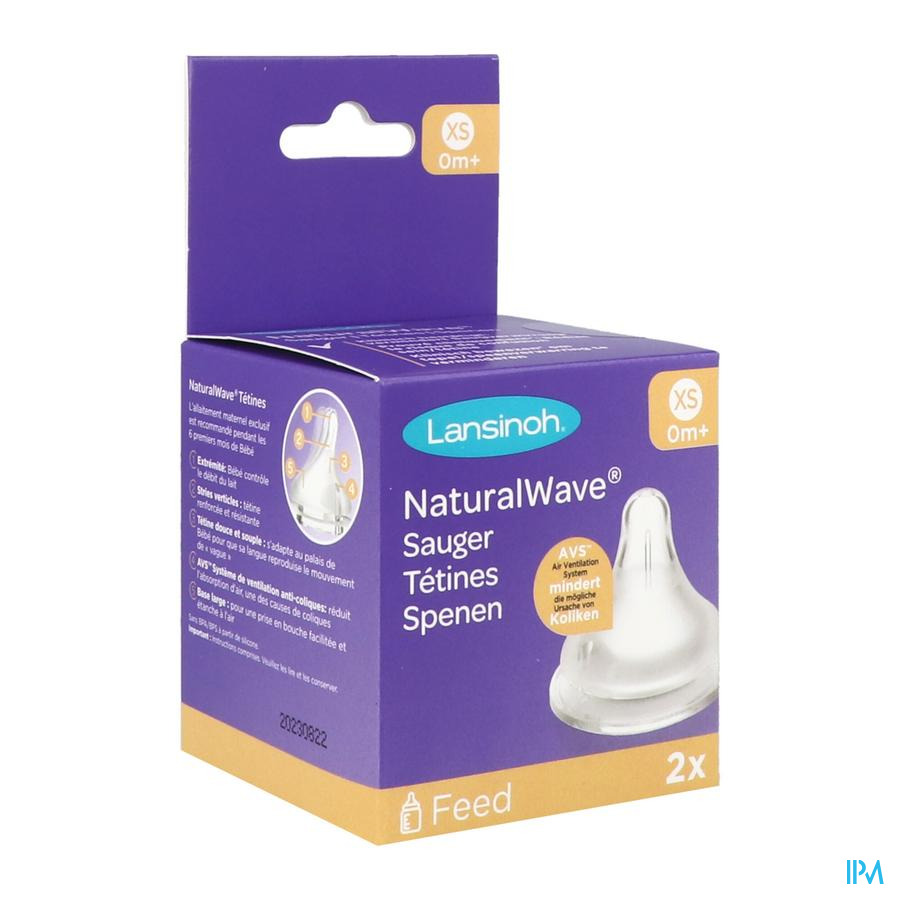 vignette LANSINOH TETINE NATURAL WAVE +0 MOIS X2