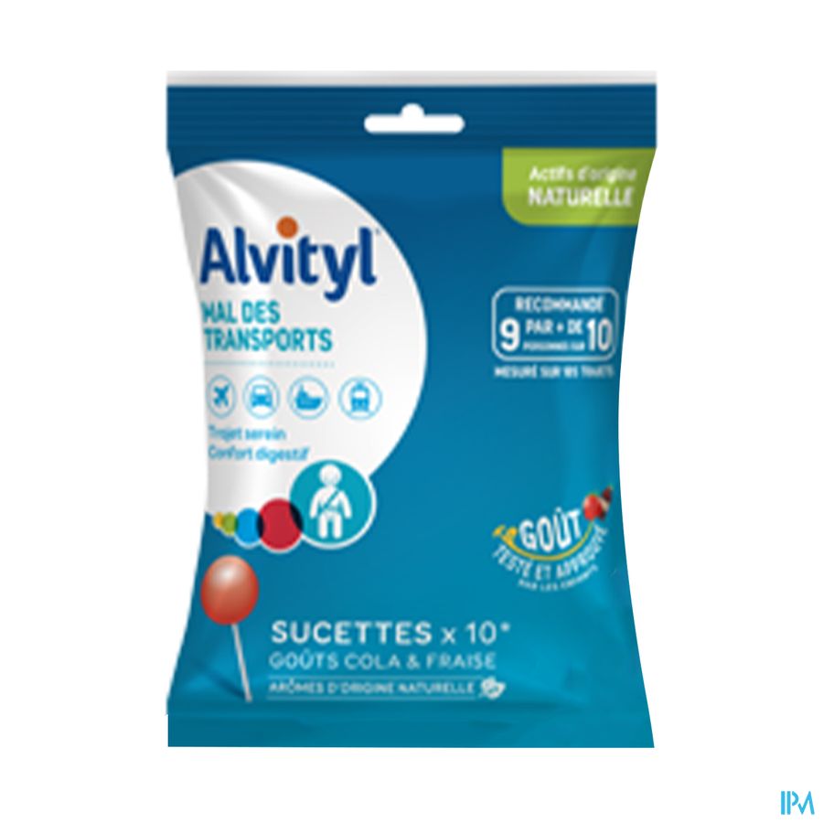 produit ALVITYL MAL DES TRANSPORTS COLA&FRA 10SUC