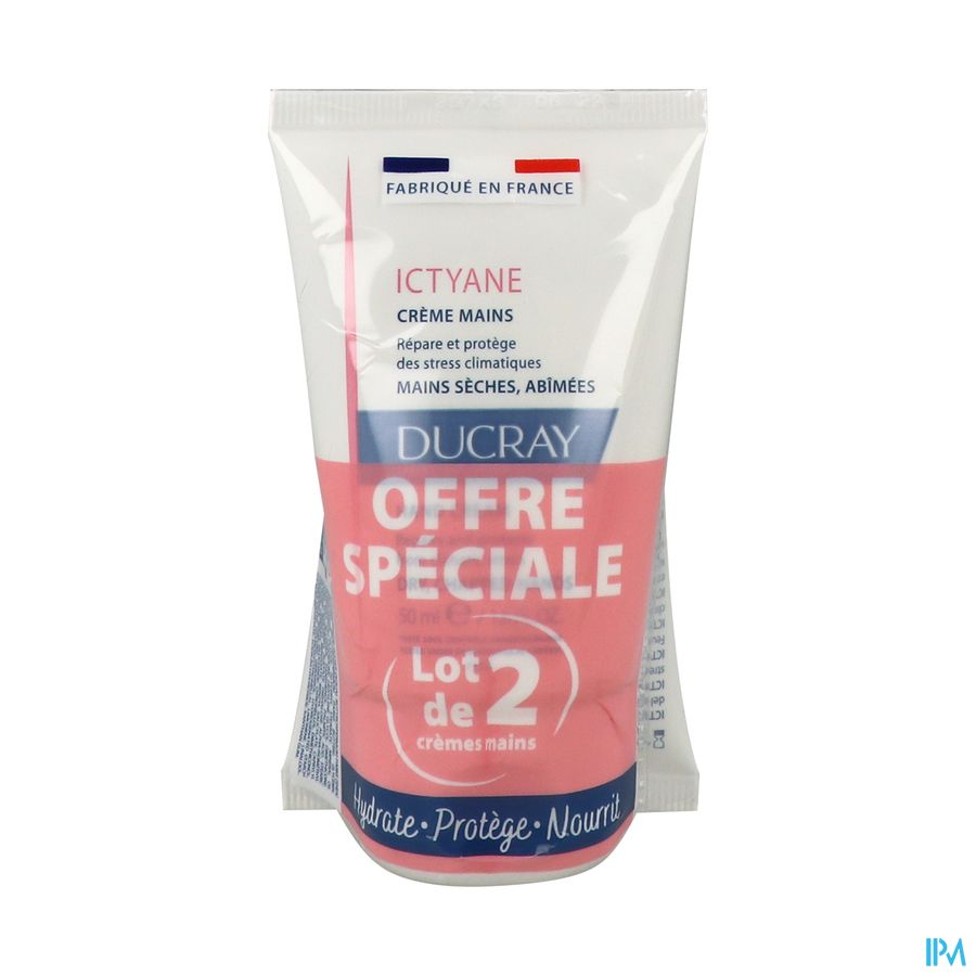 vignette DUCRAY ICTYANE CR MAIN 2X50ML