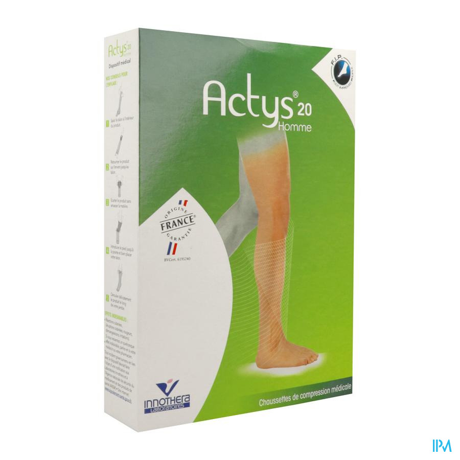 vignette Innothera Actys20 2 Chaussette Homme Noire Normal T2