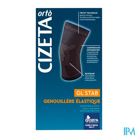 vignette Cizeta Orto Gl Stab Genouillere Ligamentaire Noir T5