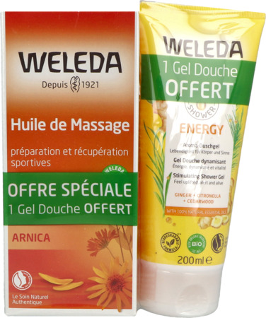 produit WELEDA HLE MASSAG ARNICA 200ML+GEL DOUC