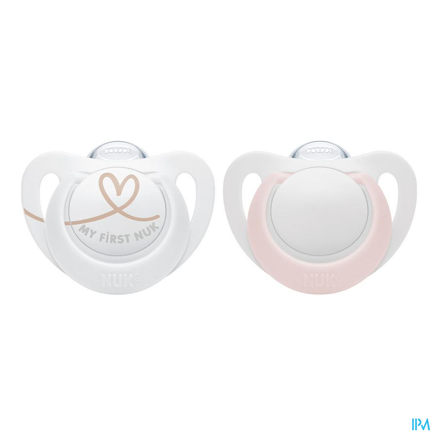 produit Nuk Sucette Silicone Starlight 0-2m Rose X2