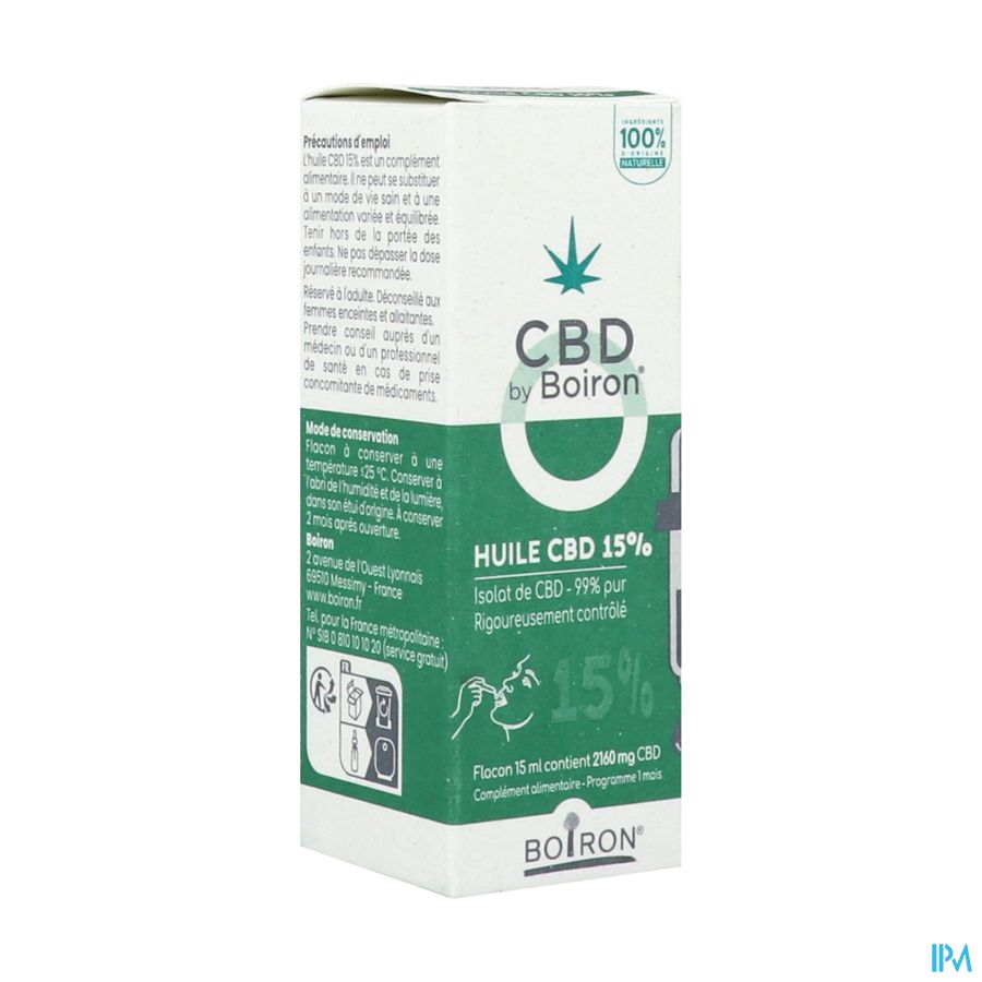 produit CBD BY BOIRON HUILE 15% 15ML