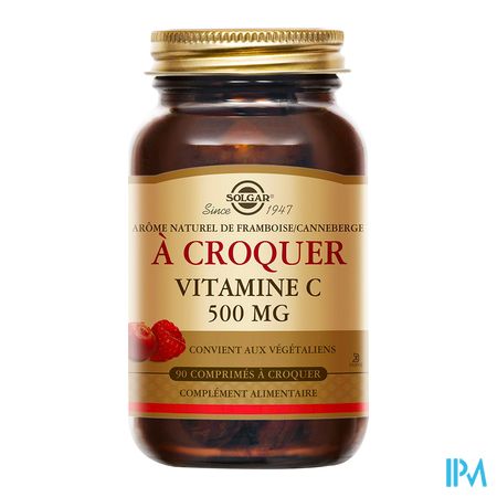 vignette Solgar Vitamine C 500mg Framboise Comprime Croquer 90