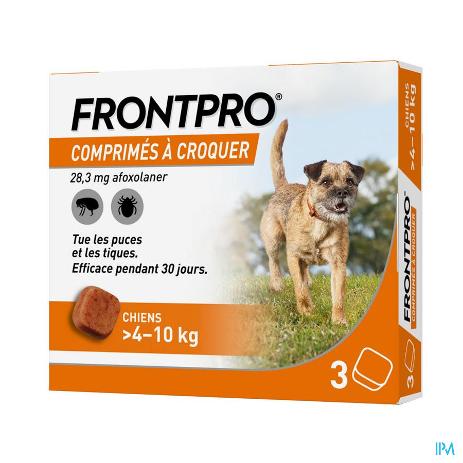 vignette FRONTPRO ANTI-PUCES CHIEN M 4-10KG -3CPRS