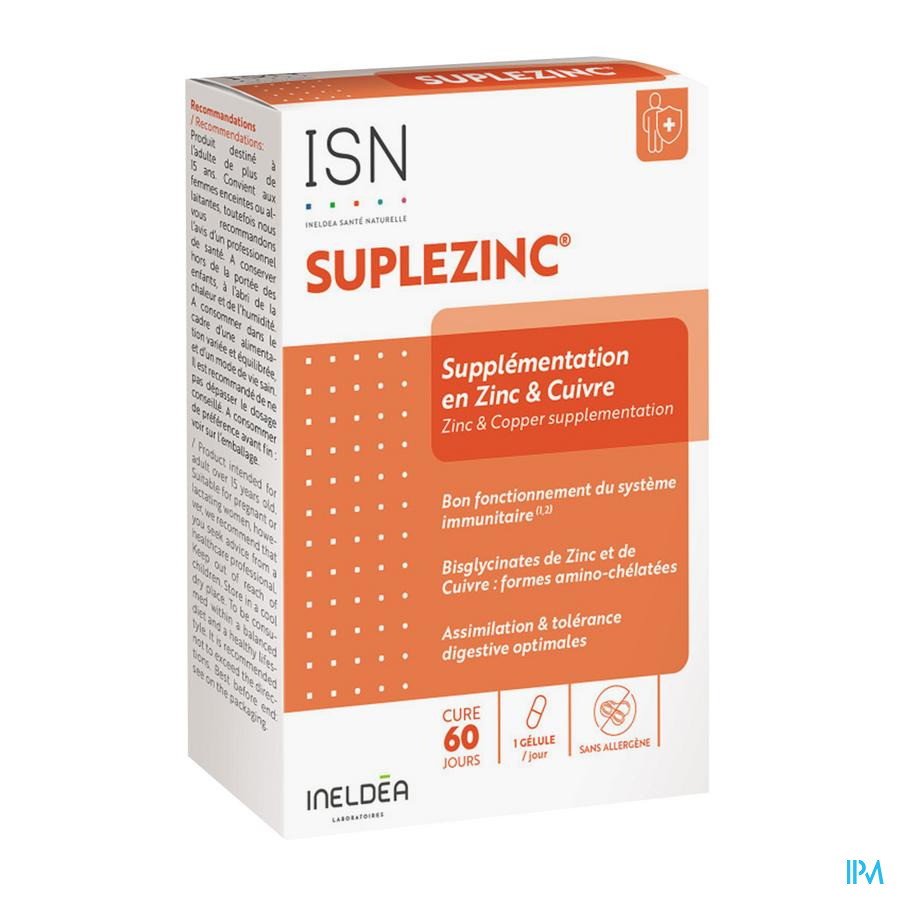 vignette Ineldea Isn Suplezinc Supplementation Zinc Gelule 90