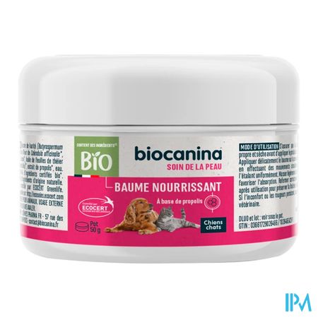 vignette Biocanina Baume Nourrissant Bio Soin De La Peau Chien Chat 50g
