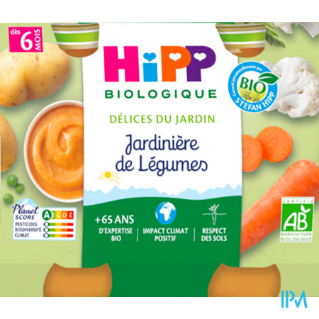 vignette Hipp Delices Du Jardin Jardiniere De Legumes Bio Pot 190g X2