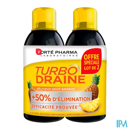 vignette Forte Pharma Turbodraine Minceur Solution Buvable Ananas 500ml X2