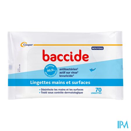 vignette Cooper Baccide Lingette Mains Surfaces Sachet 70
