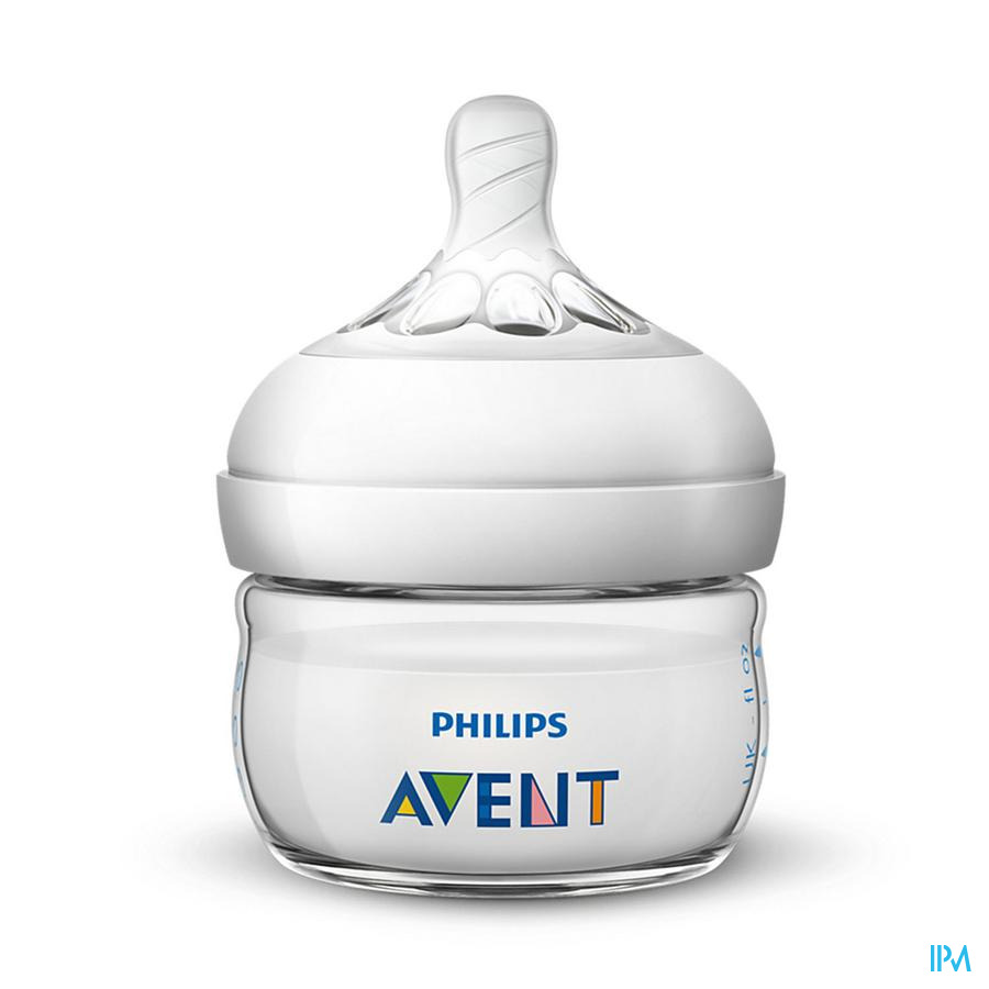 vignette Avent Biberon Natural 2.0 Transparent 60ml Scf039/17