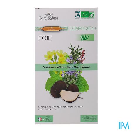 vignette Flora Natura Complexe 4+ Foie Bio Ampoule 20